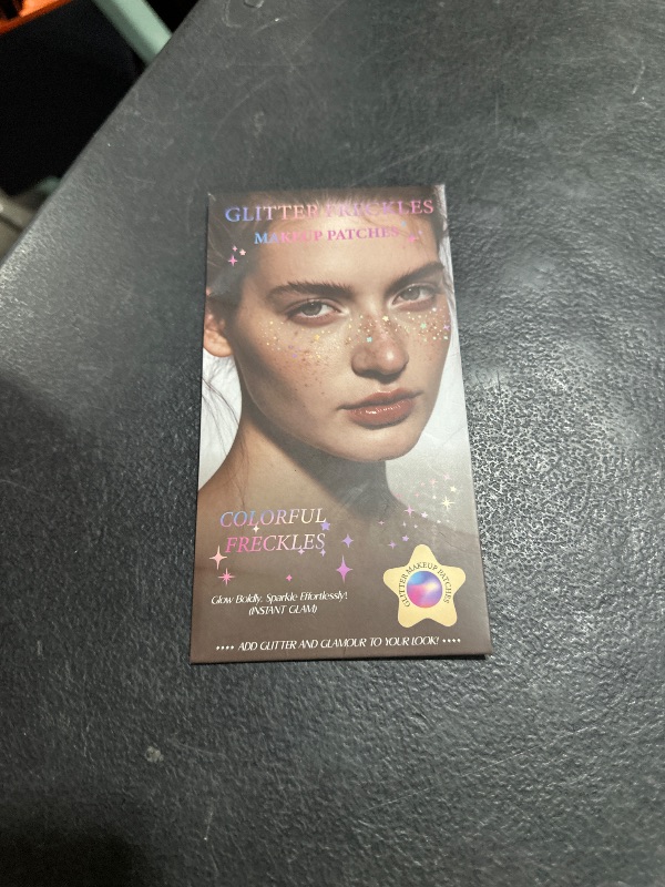 Photo 1 of Freckles Face Tattoo, All-in-One Holographic & Gold Glitter, Waterproof and Sweatproof Sparkle Speckles Patches, Cute Star Temporary Tattoo (Holographic&Gold)
