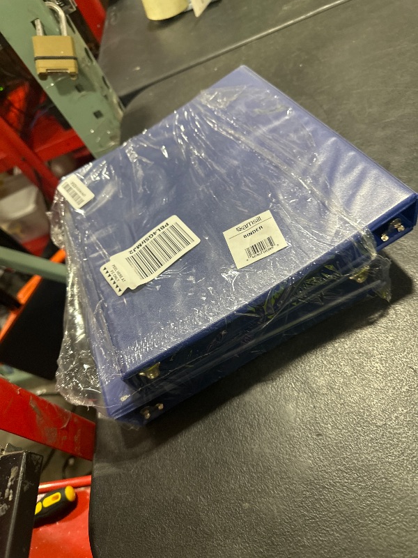 Photo 1 of Samsill Durable 1 inch 3 Ring Binder, Made in USA, D Ring Binder, FSC 100% Recycled Chipboard, Blue, 4 Pack
