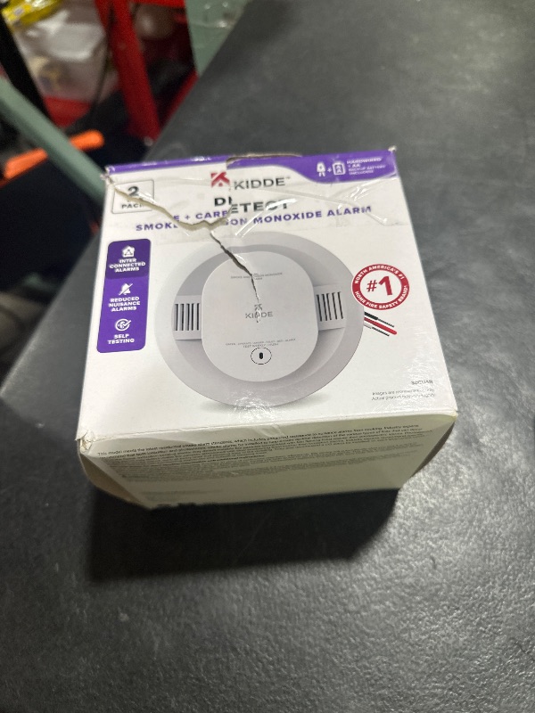 Photo 1 of Kidde Hardwired Smoke & Carbon Monoxide Detector, AA Battery Backup Smoke Alarm, Interconnectable, LED Warning Light Indicators, 2 Pack