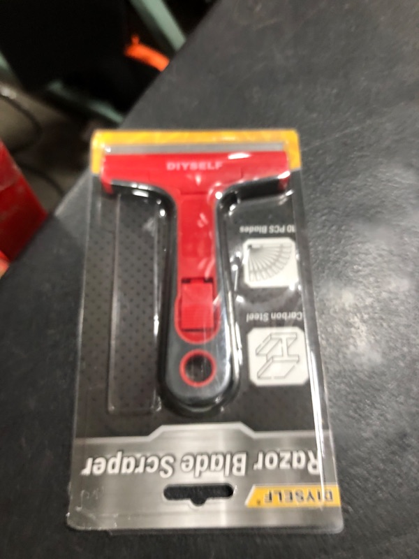 Photo 1 of DIYSELF 1 Pack Razor Blade Scraper, Razor Scraper for Cleaning Stove Top, Cooktop, Oven, Glass Scraper, Paint Scraper, Scraper Tool Kitchen, Window Scraper with 10 Extra 4-Inch Razor Blade