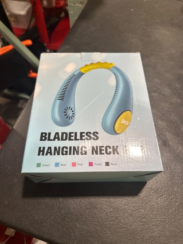 Photo 1 of Kids Neck Fan with Shark Sticker, Bladeless Fan for Kids, Safe Portable Rechargeable Cooling Fan for 4-14Y Boys, 2600mAh Personal Fans for Your Neck, 4 Speeds & Lightweight, Summer Gifts for Kids