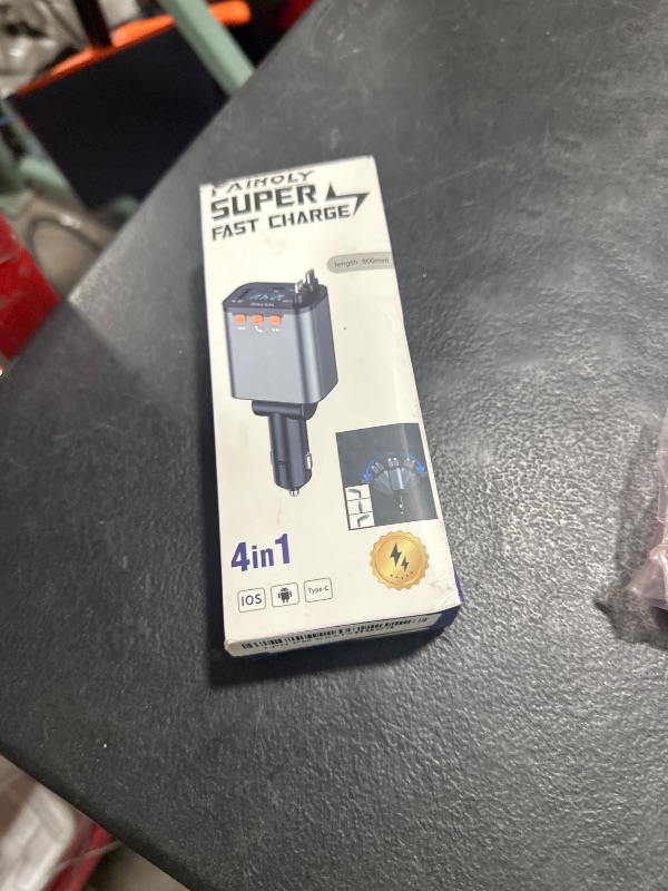 Photo 1 of [2025 Compact] Bluetooth 5.3 Car Adapter, FM Transmitter Bluetooth Car Charger, 4 in 1 Retractable Car Charger for Phone, USB C Fast Charging Adapter for RV SUV Truck, iPhone 16/15/14/13