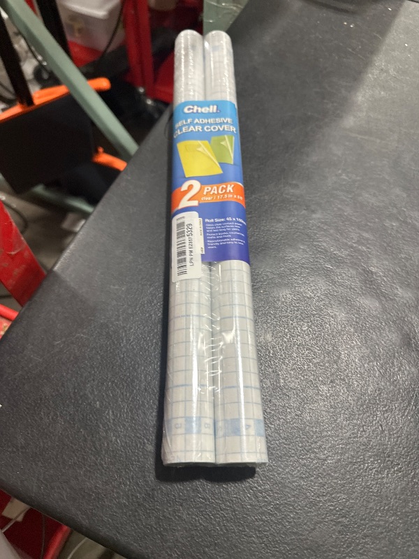 Photo 1 of Chell 2 Pack Clear Contact Paper Roll for Books, 17.5in x 5ft Clear Self Adhesive Book Cover Paper Protector