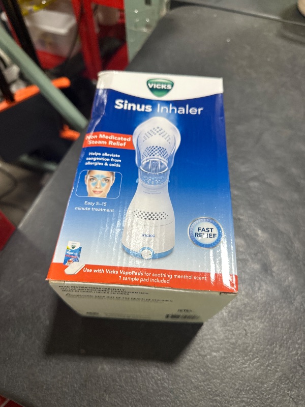 Photo 1 of Vicks Sinus Inhaler - Non-Medicated Steam Relief for Allergies, Congestion, Cough & Colds, Vocal Steamer, Soothes Nasal & Throat Passages, Works with VapoPads (1 Included)