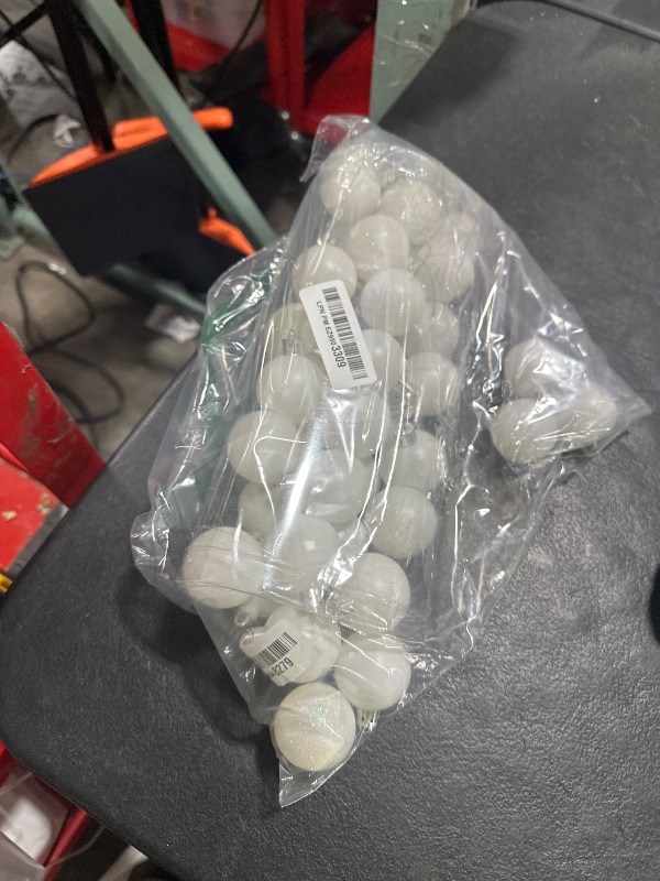 Photo 1 of 1.57" Pearl White Christmas Balls 40 Pcs Shatterproof Ornaments Set for Tree, Holiday Party, Halloween