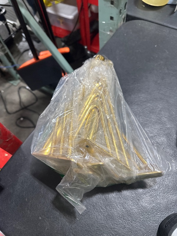 Photo 1 of Osring 12 Inch Furniture Leg Gold Triangle Shaped Hairpin Furniture Table Feet 4pcs, Heavy Duty Metal Coffee Table Legs for Sofa Dresser Cabinet