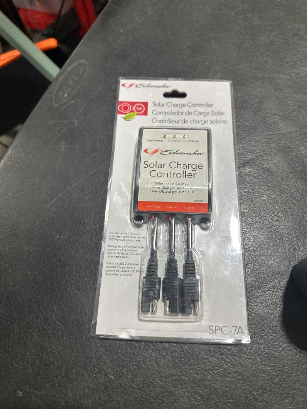 Photo 1 of Schumacher Electric Solar Charge Controller, SPC-7A, 7 Amps Max Array Current, 100 Watts, Quick-Connect DC Ports, for Lead-Acid Batteries and Solar Panels
