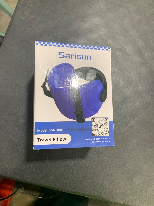 Photo 1 of SARISUN Travel Pillows for Airplanes, Airplane Pillow for Long Flight, Airplane Head Strap with Eye Mask for Sleep, Travel Neck Pillow for Car Road Trip, 360° Support Headrest, Stop Bobblehead, Black