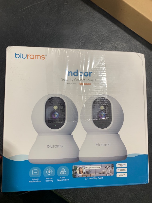 Photo 1 of blurams Cameras for Home Security, 2K Pet Camera with Phone App, 360° PTZ Indoor Cameras, 2-Way Talk, Motion Tracking, Color/IR Night Vision, Cloud&SD, Works with Alexa (2Pack, 5GHz/2.4GHz Dual-Band)