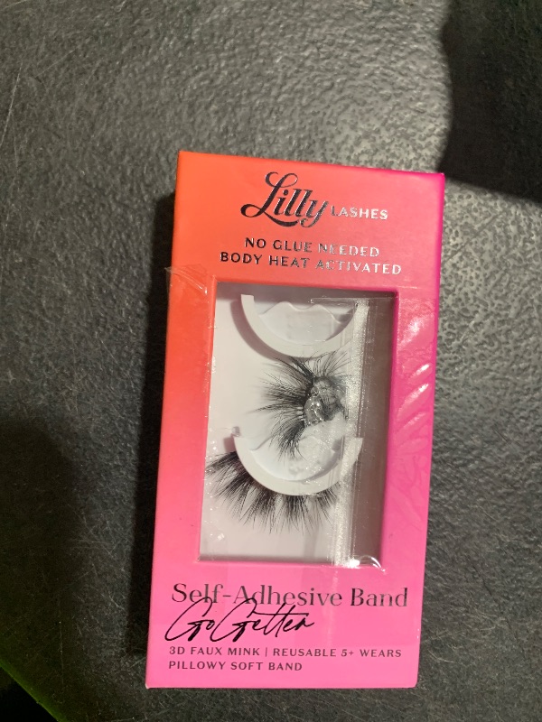Photo 1 of Lilly Lashes 3D Self Adhesive Eyelashes, No Lash Glue Needed, Body Heat Activated Press on Lashes, Reusable Self Adhesive Eyelashes Up to 5x, Easy to Apply & Remove (GoGetter)