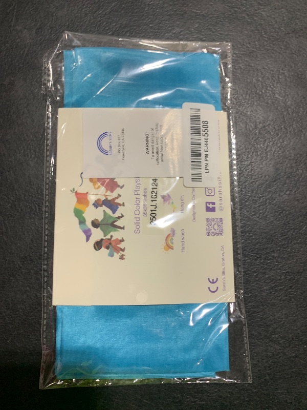 Photo 1 of Sarah's Silks Sky Blue Playsilk - 100% Silk, Montessori and Waldorf Toys, Bright Colored Play Scarves for Toddlers to use for Pretend Play