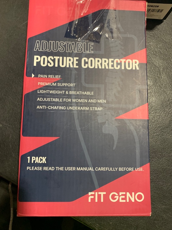 Photo 1 of Fit Geno Posture Corrector for Women Invisilite: Invisible Lightweight Back Brace for Neck Shoulder & Upper Back Pain Relief - Improve Posture Correct Hunchback Slouching Under Clothes Medium/Large