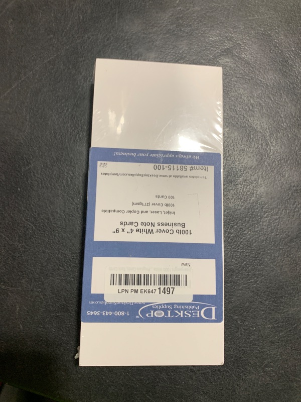 Photo 1 of Heavyweight 100lb White 4" x 9" Business Note Cards - 100 Thick Blank Cards for Menu Cards, Program Cards, Rack Cards