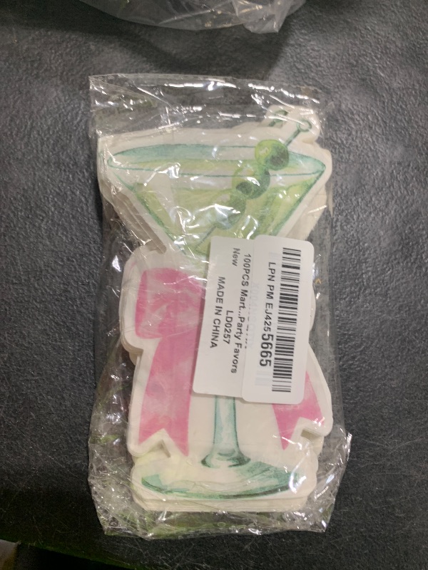 Photo 1 of 100PCS Martini Bow Party Supplies Martini Glass Shaped Napkins Pink Bow Birthday Decorations Martini Bow Disposable Bar Beverage Napkins for Girls Engagement Bridal Shower Bachelorette Party Favors