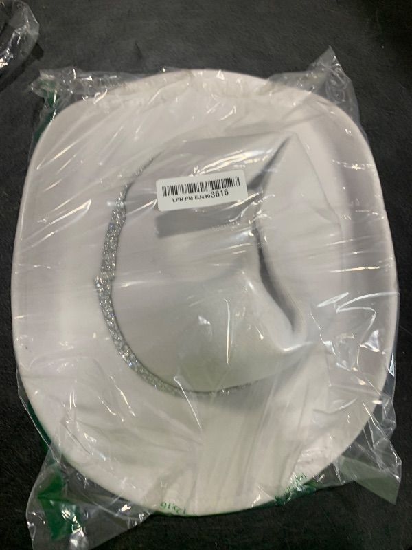 Photo 1 of JICASTO Cowboy Hat for Women Men 6 Sparkly Stars Brim & Rhinestone Belt Western Cowgirl Hat with Sunglasses Bandanas (US, Alpha, One Size, White)