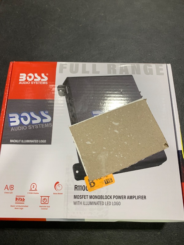 Photo 1 of BOSS Audio Systems R1100M Monoblock Car Amplifier - 1100 High Output, 2-8 Ohm Stable, Low/High Level Inputs, Low Pass Crossover, MOSFET Power Supply