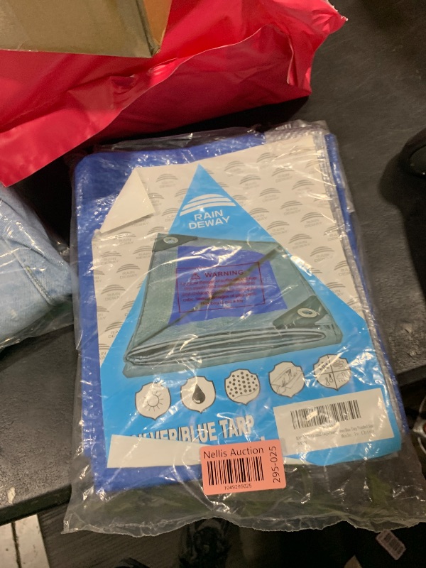 Photo 1 of RAINDEWAY Small Tarps Heavy Duty Waterproof 3x3 Feet?Pack of 2? 5.5 Mil Thick, Multipurpose Waterproof Poly Tarp Cover?Camping Tarpaulin Silver/Blue Tarp Finished Size