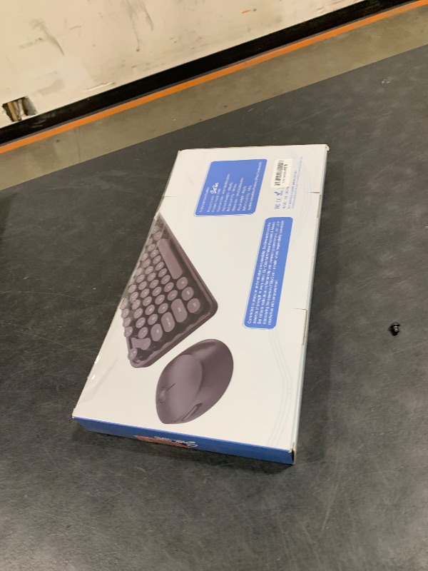 Photo 1 of Wireless Keyboard and Mouse Combo, Ergonomic Full Size Typewriter Retro Round Keycaps Keyboard, Compatible with Windows, PC, Perfer for Home and Office Keyboards (Black
