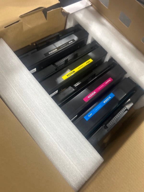 Photo 1 of 414A Toner Cartridges 4 Pack (with Chip) Compatible Replacement for HP 414A 414X for Color Laserjet Pro MFP M479fdw M479fdn M479dw Pro M454dw M454dn M479 M454 Printer Ink W2020A W2020X High Yield