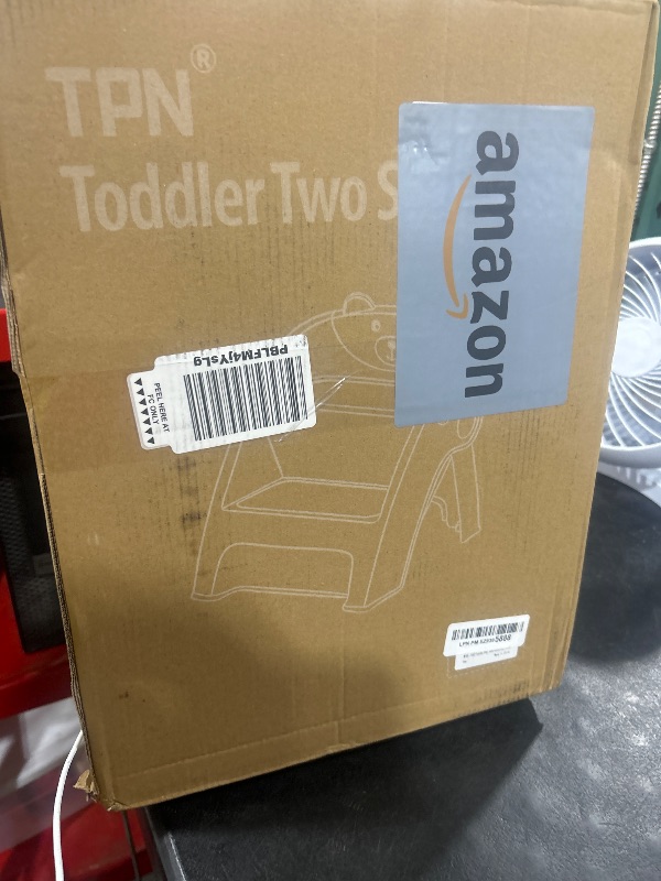 Photo 1 of TPN Toddler Step Stool for Bathroom Sink and Potty Training Durable Anti-Slip,Anti-Tip A-Frame,10-Second Assembly, 2-Step Potty Stool with Wide Steps (Gray)
