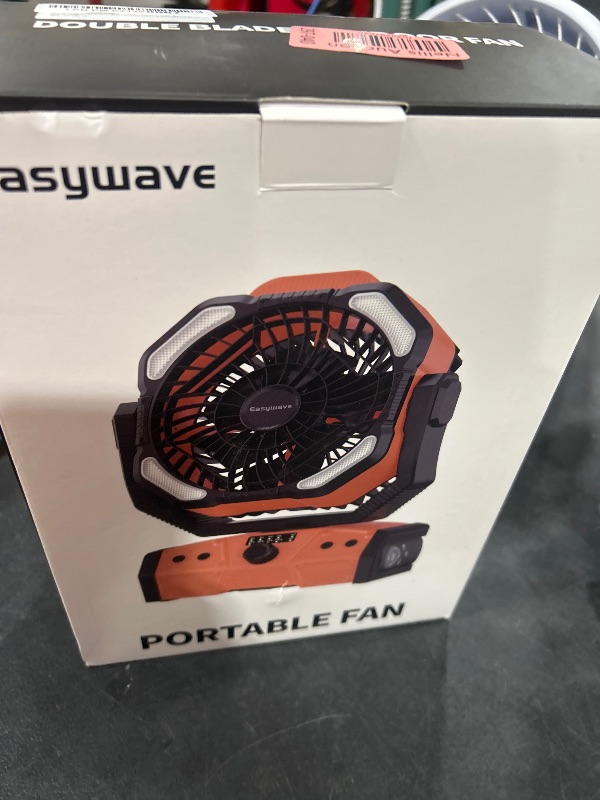 Photo 1 of Easywave Camping Fan with LED Lantern: 30000mAh Rechargeable Battery Powered Outdoor Tent, Oscillating Fan with 360° Hanging Hook, Personal USB Desk Fan for Camping, Power Outage, Hurricane, Jobsite