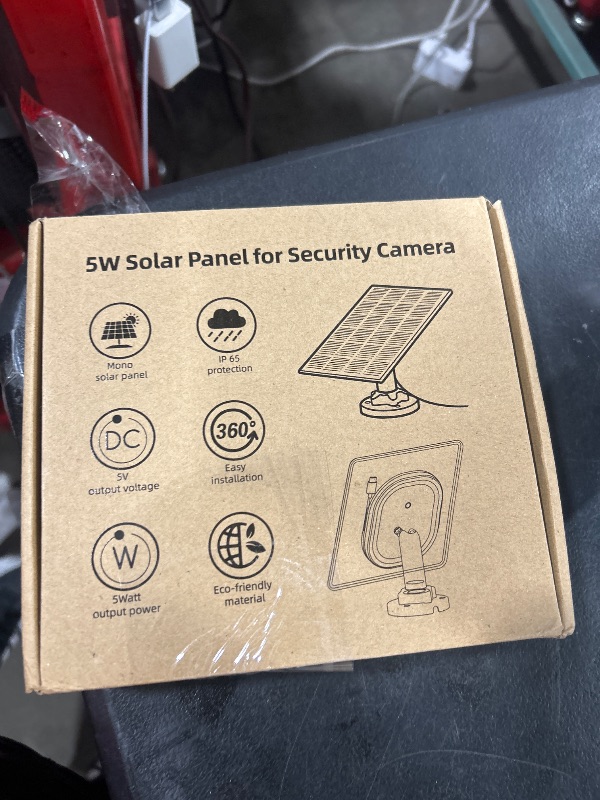 Photo 1 of 5W Solar Panels for Security Camera, Solar Panel with Micro USB & USB-C Port for DC 5V Outdoor Rechargeable Battery Camera, IP65 Waterproof, 360° Adjustable Security Mount, 9.8ft Cable?1PC?