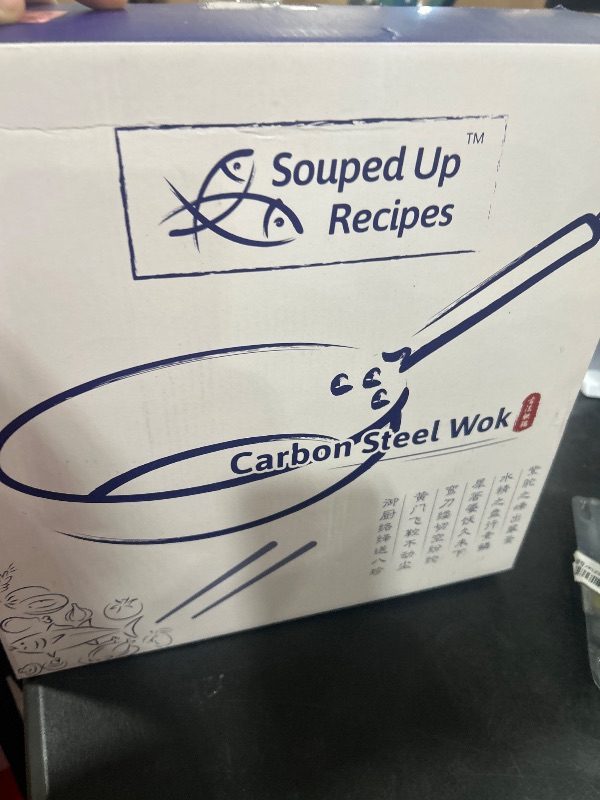 Photo 1 of Souped Up Recipes 12.5 Inch Carbon Steel Wok For Electric, Induction and Gas Stoves (Lid, Spatula and User Guide Video Included)