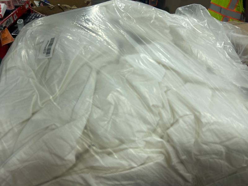 Photo 1 of APSMILE Fluffy Down Feather Fibers Comforter King Size, Organic Cotton Cover Down Feather Fibers Duvet Insert for Warm Weather, High Fill Power Lightweight Blanket for Summer (Ivory White, 106x90)