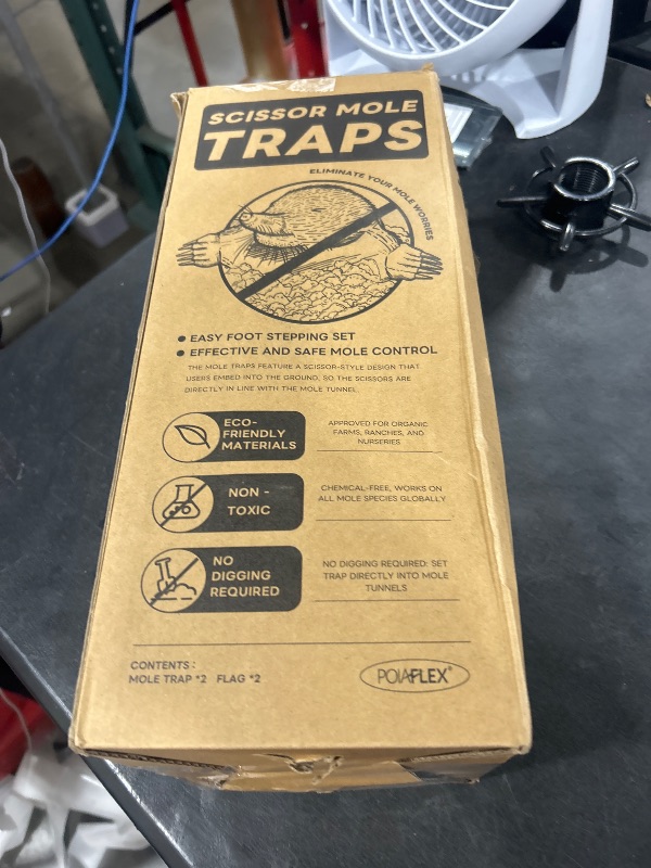 Photo 1 of 2 Pack Mole Traps,Galvanized Steel Scissor Trap,Reusable Mole Trap Killer,Easy Set Mole Eliminator Trap for Lawns
