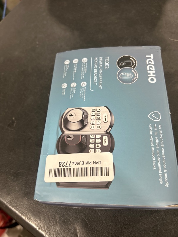 Photo 1 of TEEHO TE002 Fingerprint Door Lock - Keyless Entry Door Lock - Electronic Keypad Deadbolt - Smart Locks for Front Door - Auto Lock - Easy Installation - Matte Black