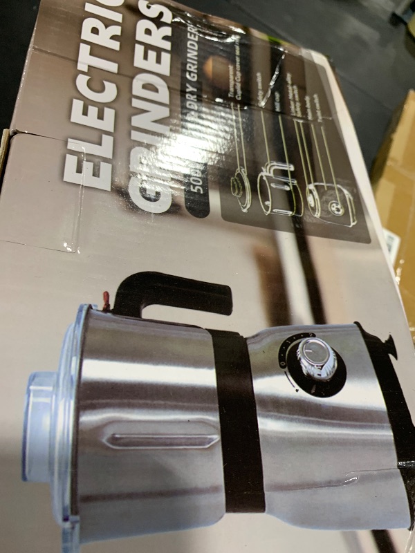 Photo 1 of Electric Spice and Nut Grinders - 3 Stainless Steel Blades, 1 Filter, 1 Brush - 500W Wet & Dry Grinder for Kitchen (Black)