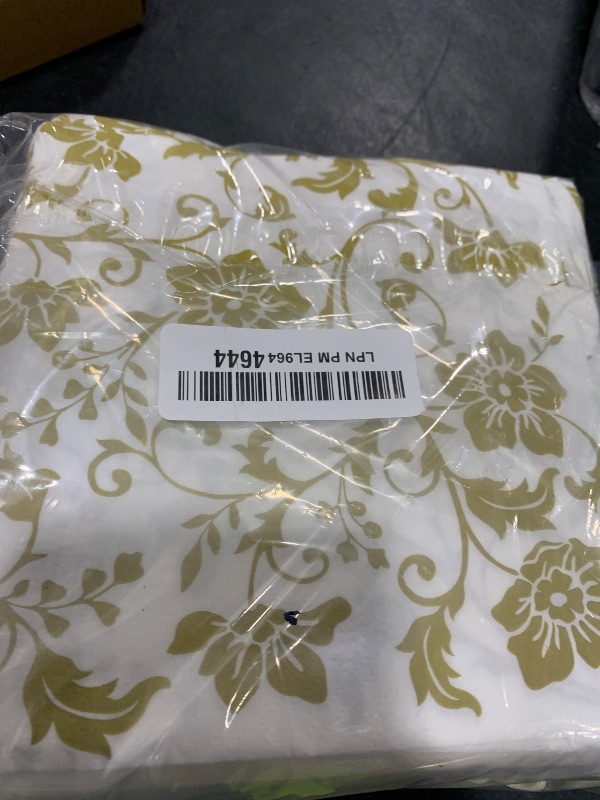 Photo 1 of BLUE PANDA Disposable Napkins - 100 Pack, 6.5x6.5 in, White & Gold Floral - Elegant Paper Napkins for Wedding & Birthday - Absorbent 2-Ply Tissue