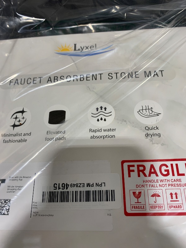 Photo 1 of Fast Drying Stone Faucet Mat for Kitchen Sink with Raised Feet, Water Absorbent Diatomite Stone Sink Tray, Faucet Sink Splash Guard, Prevents Moisture Buildup, Durable Protector for Bathroom Counter