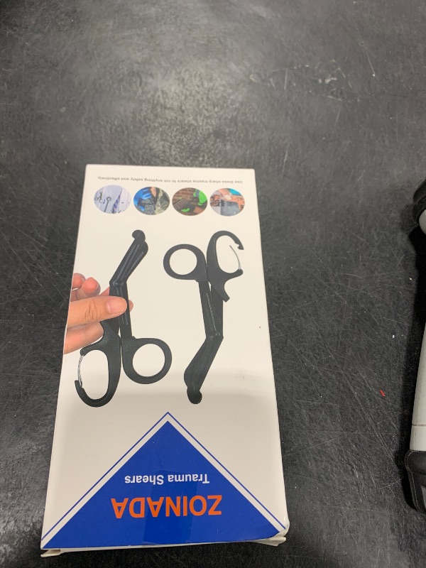 Photo 1 of 2 Pack Trauma Shears, 5.8 Inch Stainless Steel Medical Scissors, Bandage Scissors with Carabiner, Nursing Scissors Surgical Scissors for Nurses, Doctors, Nursing Students, EMT and EMS(Black+Burgundy)