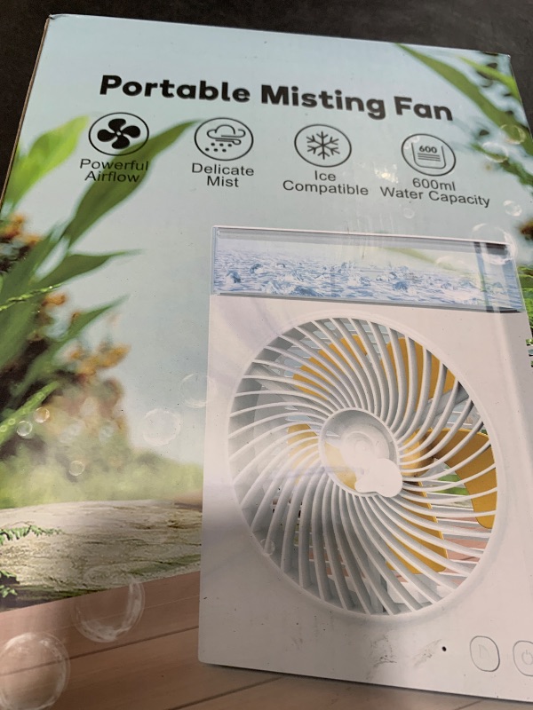 Photo 1 of Misting Fan Portable, 8000mAh 8-Inch Rechargeable Battery Operated Fan with 600mL Water Tank, Cooling Desk Misting Fans for Outside, Perfect Quite Mist Water Spray Fans for Home Office Camping Patio