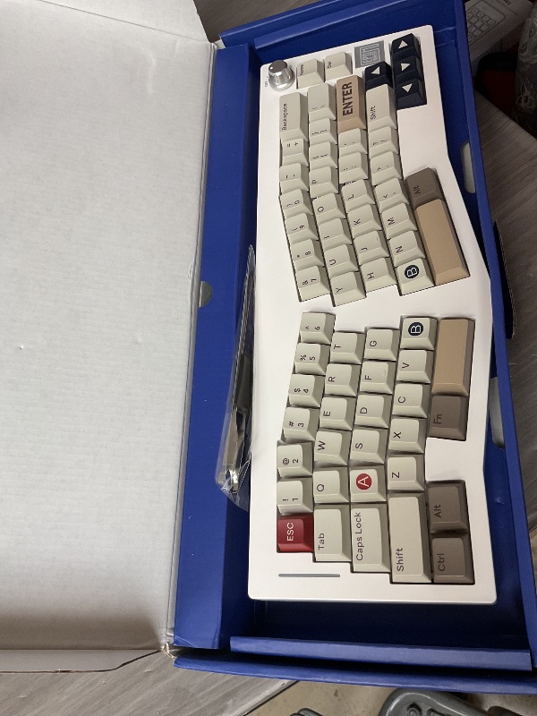 Photo 1 of CIDOO ABM066 Alice Keyboard Hot Swappable Mechanical Keyboard RGB Wireless Custom Gaming Keyboard with Cardamom Switch VIA Programmable Volume Knob for Win/Mac/iOS(PBT MOA Profile Panada Keycaps)