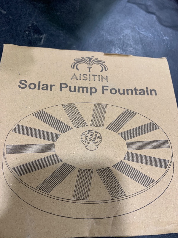 Photo 1 of AISITIN Solar Bird Bath Fountain with 6 Nozzles, Solar Fountain Pump for Bird Bath with Brackets, Solar Powered Floating Water Pump for Bird Bath, Ponds, Garden, Fish Tank and Outdoor