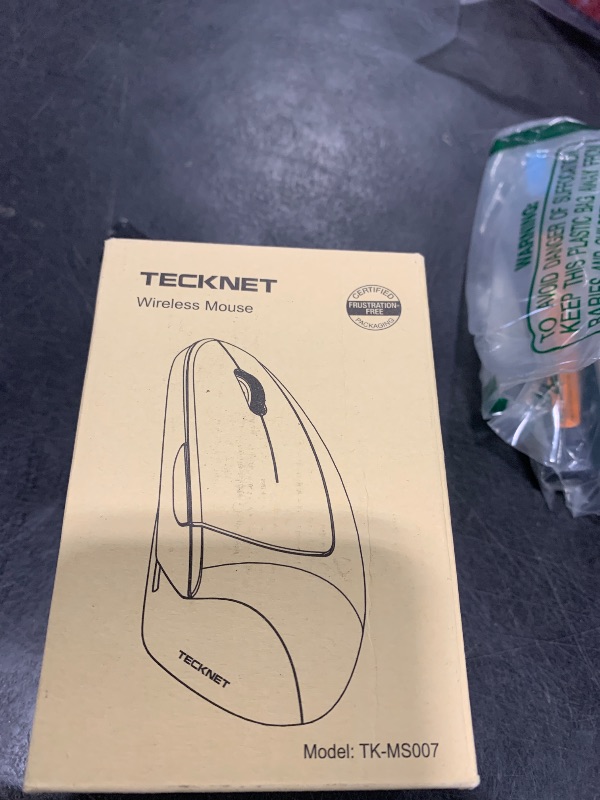 Photo 1 of TECKNET Ergonomic Mouse, Wireless Bluetooth Vertical Mouse, 4800 DPI Optical Tracking, 6 Adjustable DPI, Quiet Clicks, 2.4GHz with USB A Receiver, 6 Buttons, Wide Compatibility - Black