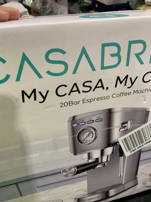 Photo 1 of CASABREWS CM5418 Espresso Machine 20 Bar, Compact Espresso Maker with Steam Milk Frother, Stainless Steel Coffee Machine with 34oz Removable Water Tank for Cappuccino, Latte, Silver