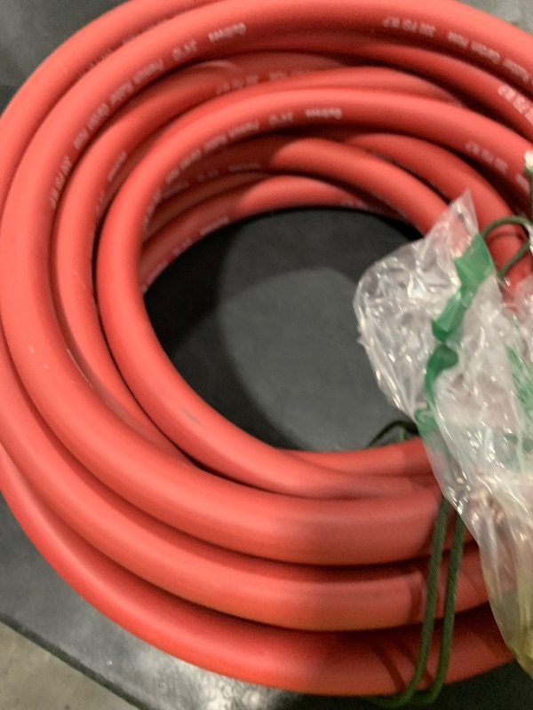 Photo 1 of Guitrees 50FT 3/4 Heavy Duty Rubber Garden Hose - 200psi Working, 1000psi Burst - Hot/Cold Water - Five-Layered Braiding for Durability - Versatile for Gardening, Agriculture, Construction(Red)