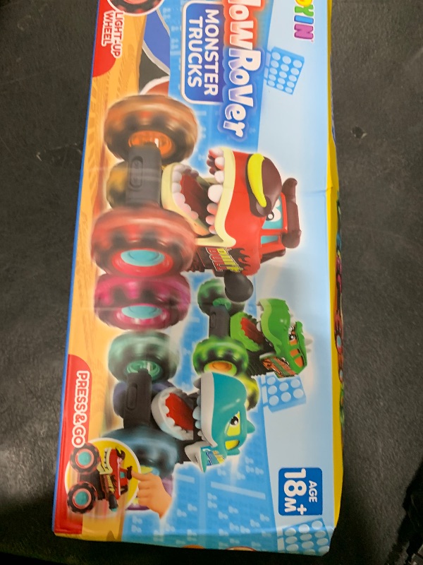 Photo 1 of JOYIN 3 Pack Monster Truck Toy - Motion Activated Light-Up Cars for Toddlers - Monster Treads Lightning Wheels - Baby Toy Present - Press & Go Cars for Boys Girls Birthday Gifts