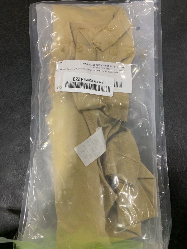 Photo 1 of SOLYCSX Mens Sleeveless Full Body Shaper Underwear Slimming Compression Bodysuit Shapewear Tummy Control Fajas Para Hombres (Beige, XS-S)