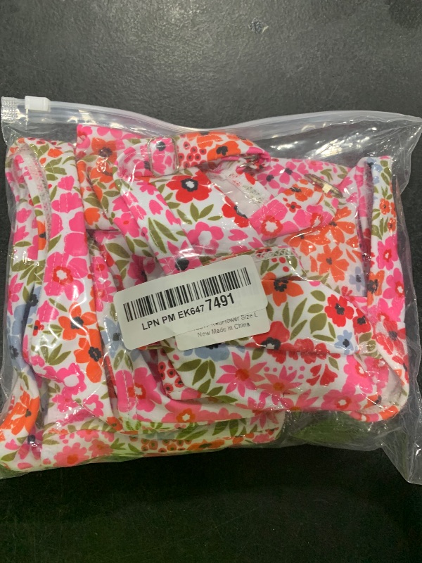 Photo 1 of Fanuerg Women's High Waisted Bikini Sets Wdie Straps Two Piece Swimsuit Hot Pink Floral Print Bathing Suits L