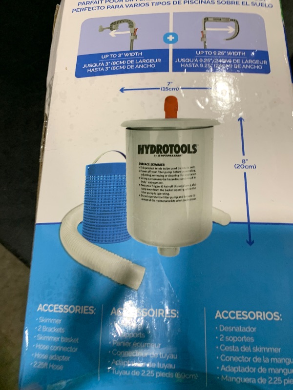 Photo 1 of SWIMLINE HYDROTOOLS Wall Mounted Hanging Above Ground Pool Surface Skimmer Kit | Cleans Automatically, Attach To Inflatable Collars, Tubular & Metal Frame Pools | Maintenance Cleaner Floating Debris