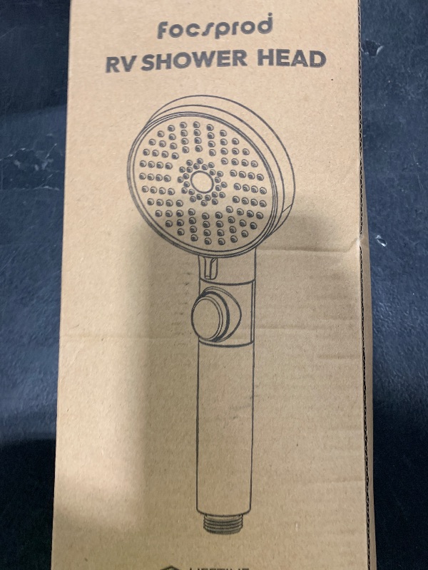 Photo 1 of RV Shower Head with Hose, High Pressure 5 Mode Shower head Replacement, Shower Head for RV/Campers, Travel Trailer, Motorhome for Water Saving, Handheld Shower Head Holder and Hose, On Off Switch