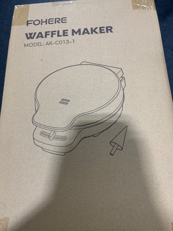 Photo 1 of FOHERE Waffle Cone Maker Machine and Ice Cream Bowl Maker with Browning Control, Double Side Nonstick Waffle Bowl Maker with Cone Roller, 7.5” Thin Waffle Maker for Home Kitchen