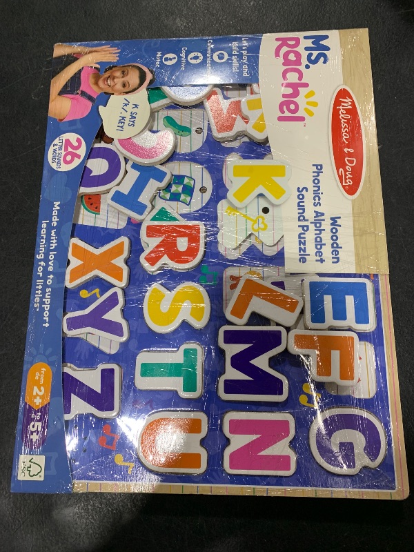 Photo 1 of Melissa & Doug® Ms. Rachel™ Wooden Phonics Alphabet Sound Puzzle with Light-Activated Sound Effects, 24-Piece Toddler Toys for Boys and Girls Ages 2+ Years - FSC Certified