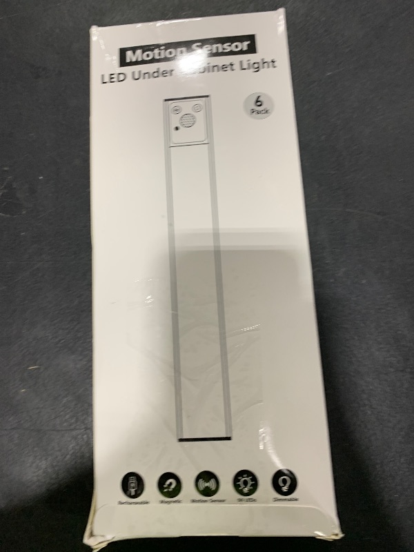 Photo 1 of 12" Ultra-Thin Under Cabinet Lighting Wireless, Aluminum Alloy Under Counter Lights for Kitchen, 3-Color-Temps Magnetic Closet Lights, Rechargeable Motion Sensor Light Indoor (6 Pack, Silver)