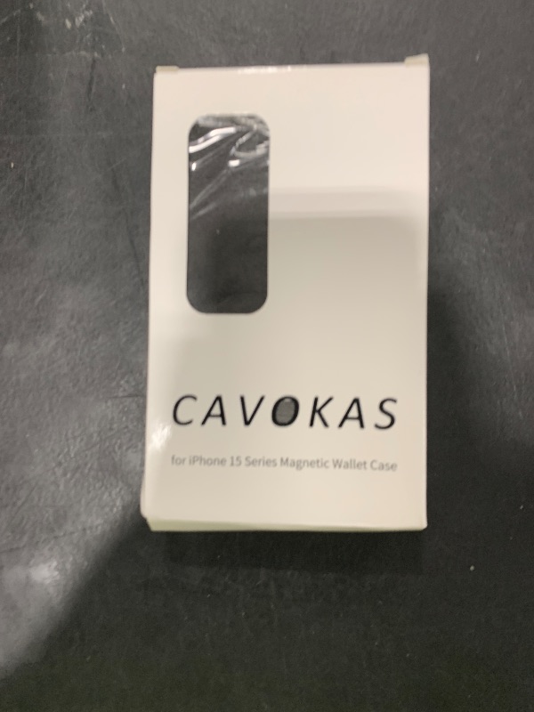 Photo 1 of CAVOKAS Case Wallet for iPhone 15 Pro Wallet Case with Card Holder, Detachable Magnetic Leather Flip Cover, Compatible with MagSafe Wireless Charging, Kickstand Shockproof Cover 6.1 Inch, Black