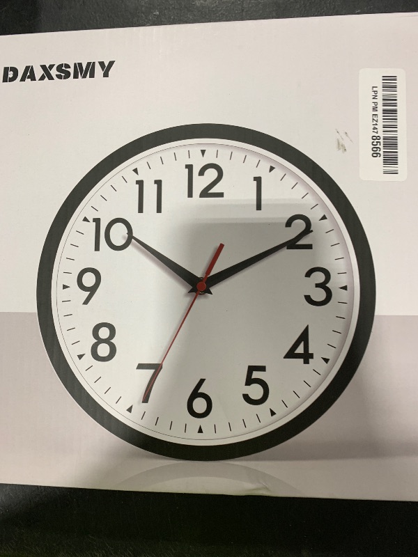 Photo 1 of DAXSMY Wall Clock Analog 10 Inch Silent Non Ticking Battery Operated Modern Decorative for Living Room Kitchen Office Bedroom Bathroom(Black)